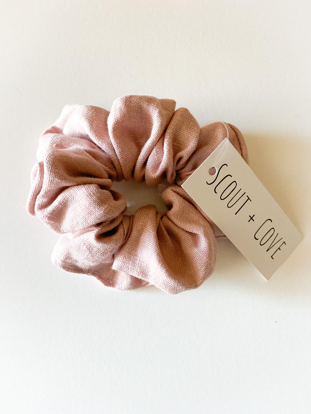Rose Quartz Linen Scrunchie